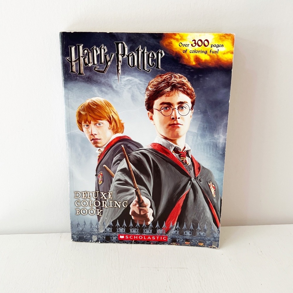 Scholastic Harry Potter Deluxe Coloring Book Multi-Color Vintage 2008 300+ Pages